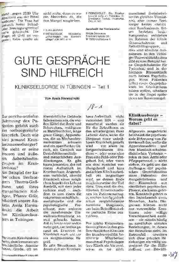 Vorschauseite 3: Krankenpflege und Seelsorge