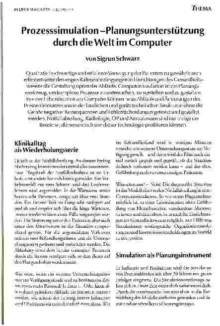 Vorschauseite 1: Prozesssimulation - Planungsunterstützung durch die Welt im Computer