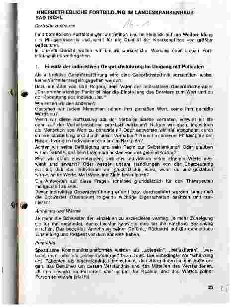 Vorschauseite 1: Innerbetriebliche Fortbildung im Landeskrankenhaus Bad Ischl