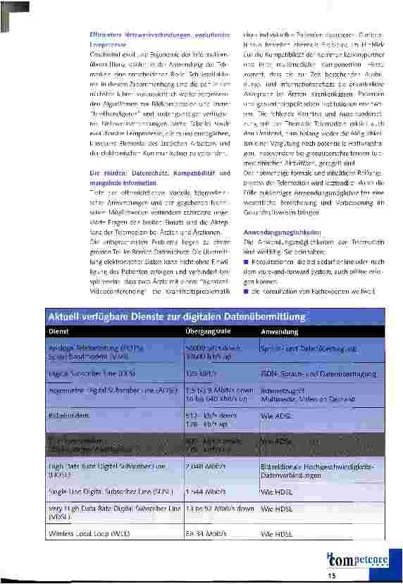 Vorschauseite 2: Telemedizin - aus der Zukunft nicht wegzudenken