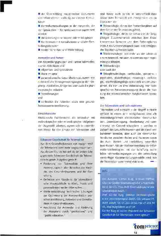 Vorschauseite 3: Telemedizin - aus der Zukunft nicht wegzudenken
