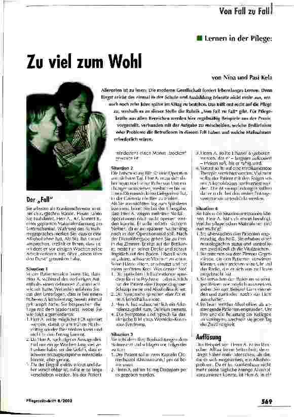 Vorschauseite 1: Zu viel zum Wohl