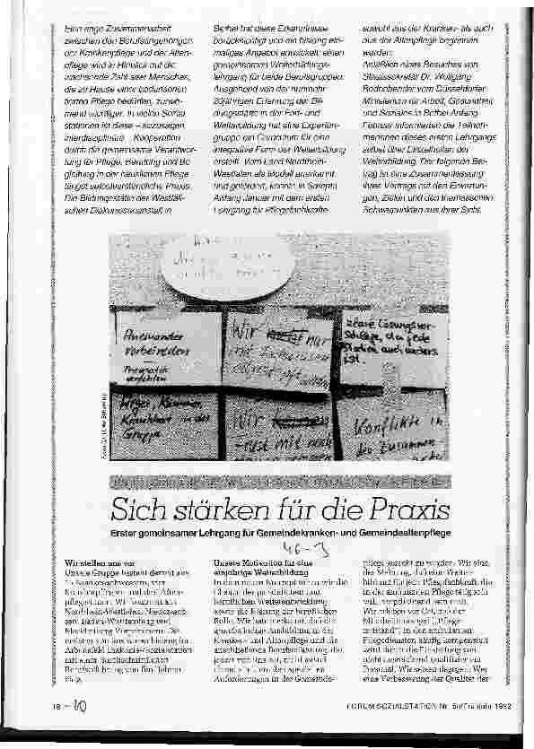 Vorschauseite 1: Sich stärken für die Praxis Erster gemeinsamer Lehrgang für Gemeindekrankenund -altenpflege