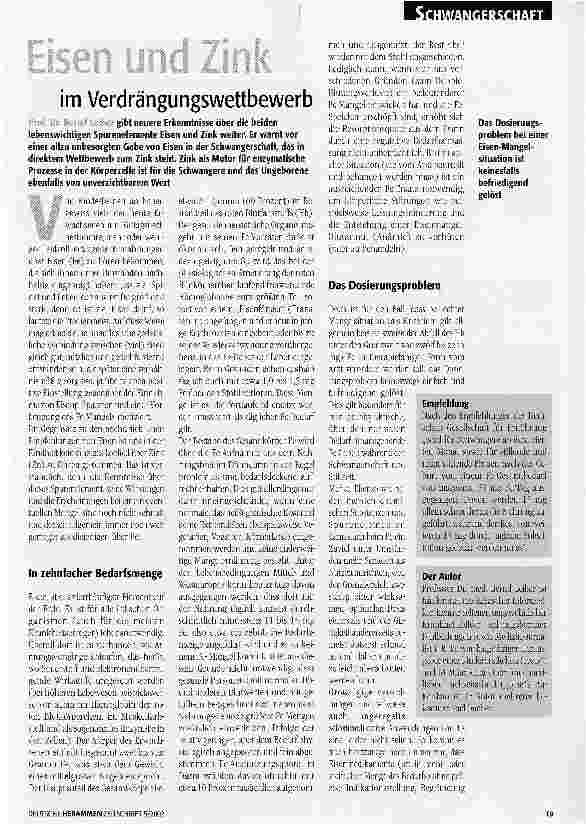 Vorschauseite 1: Eisen und Zink im Verdrängungswettbewerb