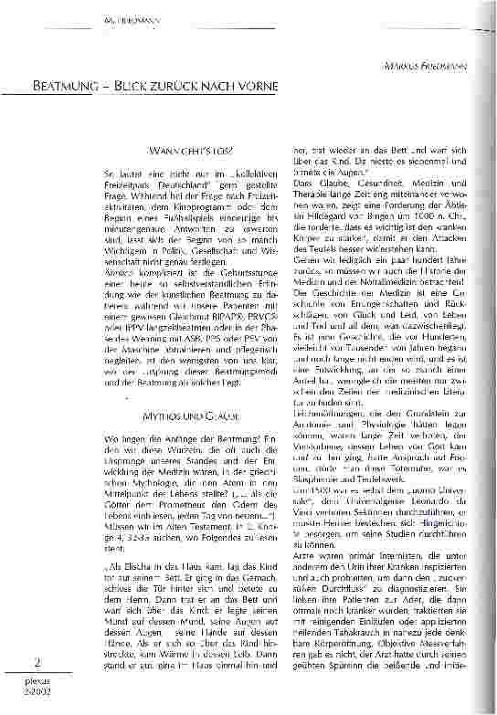 Vorschauseite 1: Beatmung - Blick zurück nach vorne