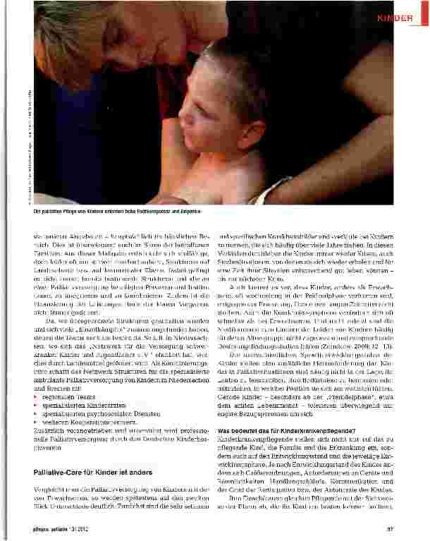 Vorschauseite 2: Palliative Care bei Kindern ist anders