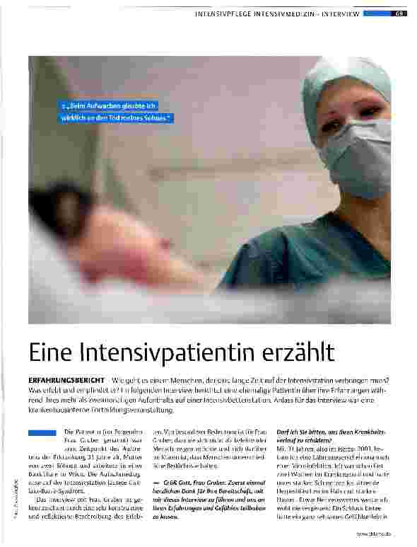 Vorschauseite 1: Eine Intensivpatientin erzählt