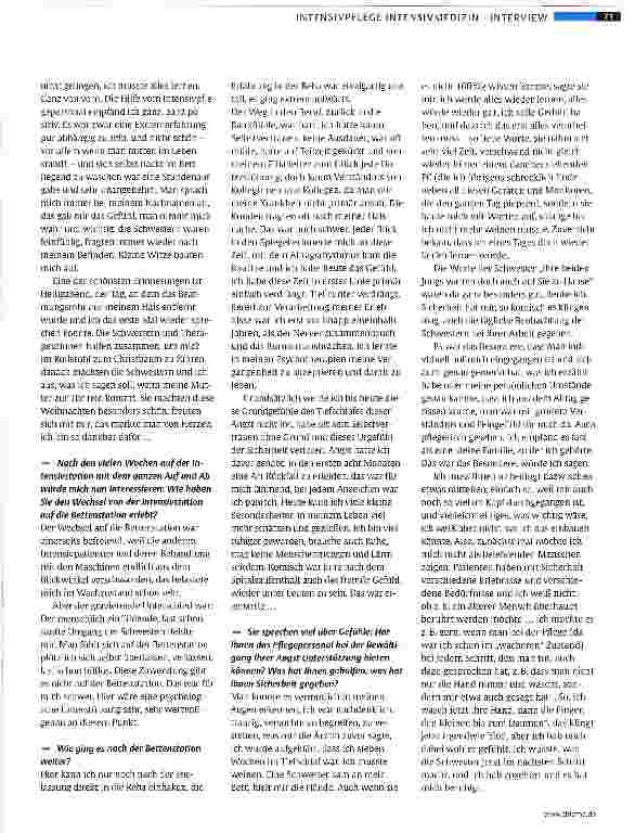 Vorschauseite 3: Eine Intensivpatientin erzählt