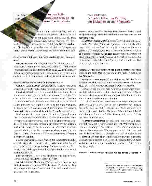 Vorschauseite 3: Partner oder Betreuer? Wenn Männer ihre Ehefrauen pflegen