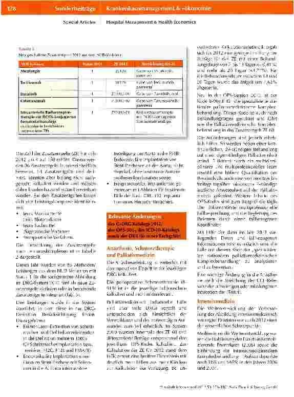 Vorschauseite 3: G-DRG-Version 2012 - Auswirkungen auf unser Fachgebiet