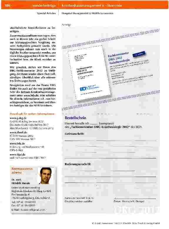 Vorschauseite 5: G-DRG-Version 2012 - Auswirkungen auf unser Fachgebiet