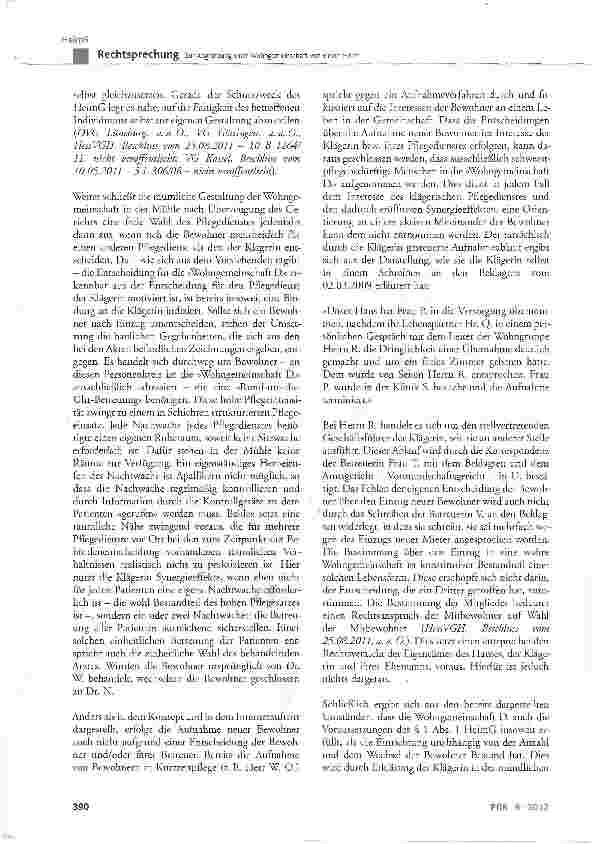 Vorschauseite 5: Zur Abgrenzung einer Wohngemeinschaft von einem Heim
