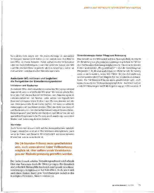 Vorschauseite 3: Betreute Wohngemeinschaft: Wie kann man das bezahlen?