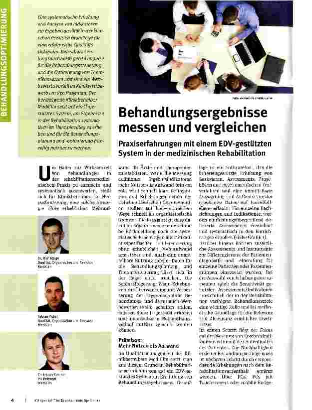 Vorschauseite 1: Behandlungsergebnisse messen und vergleichen