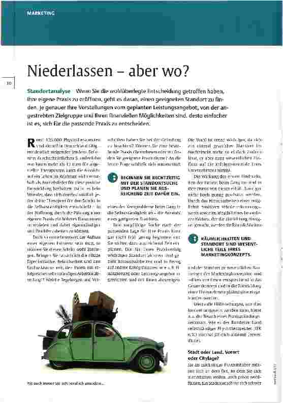 Vorschauseite 1: Niederlassen - aber wo?