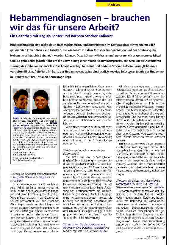Vorschauseite 1: Hebammendiagnosen - brauchen wir das für unsere Arbeit?