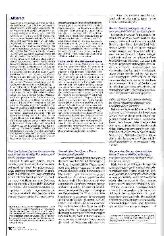 Vorschauseite 2: Hebammendiagnosen - brauchen wir das für unsere Arbeit?