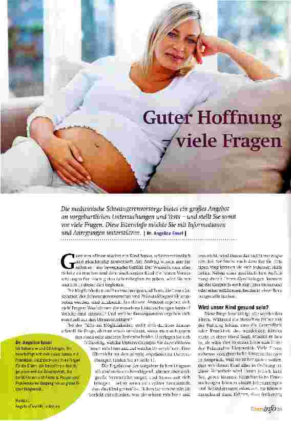 Vorschauseite 1: Guter Hoffnung viele Fragen