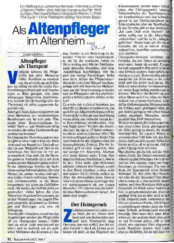 Vorschauseite 1: Als Altenpfleger im Altenheim