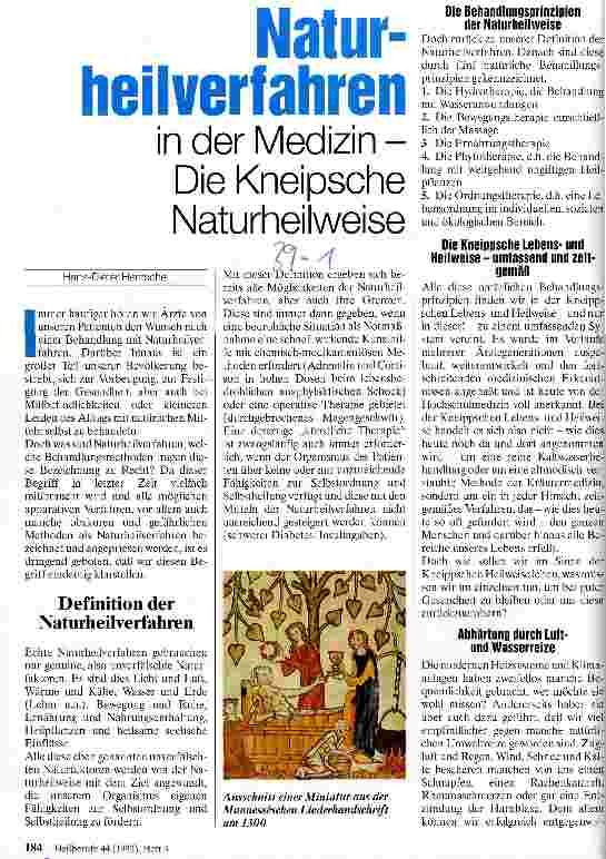 Vorschauseite 1: Naturheilverfahren in der Medizin - Die Kneipsche Naturheilwiese