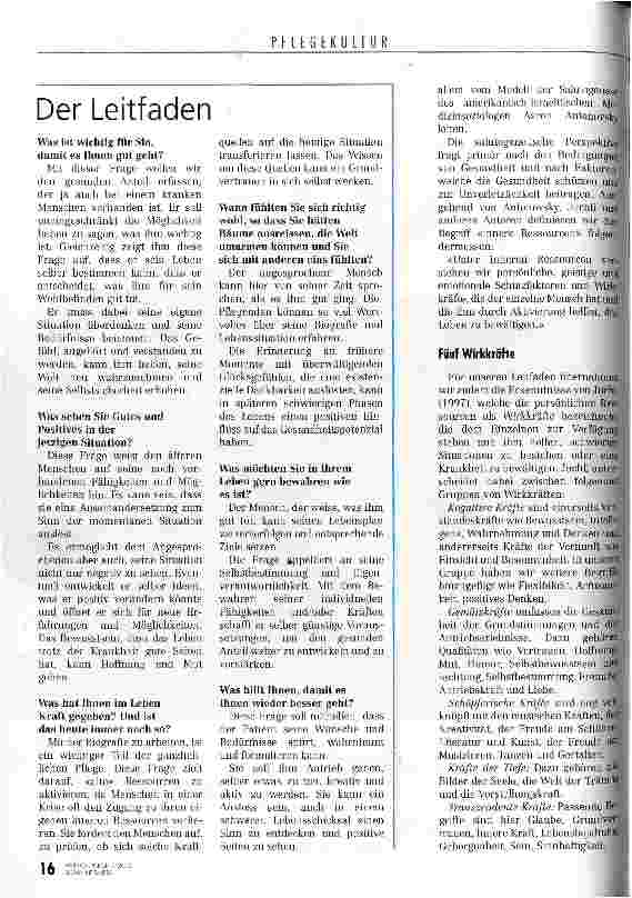 Vorschauseite 3: Die Suche nach den Edelsteinen Pflege älterer Menschen in der Spitex