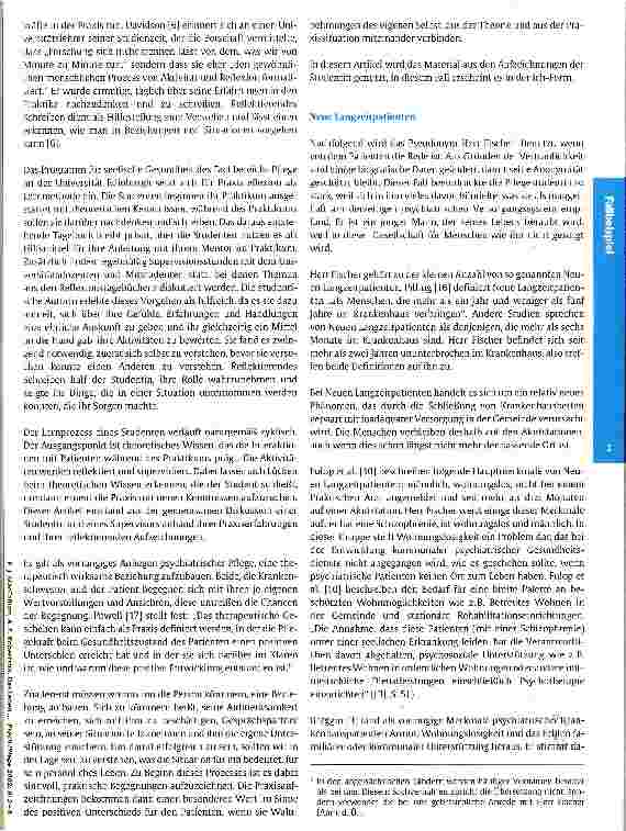 Vorschauseite 2: Das Leben eines Neuen Langzeitpatienten Ein Erfahrung, die nachdenklich macht