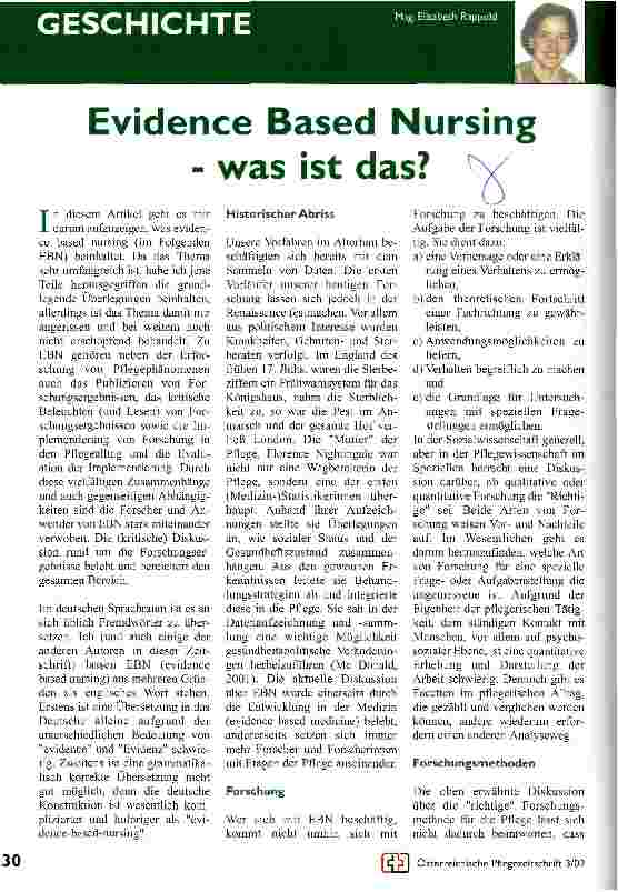Vorschauseite 1: Evidence Based Nursing - was ist das?