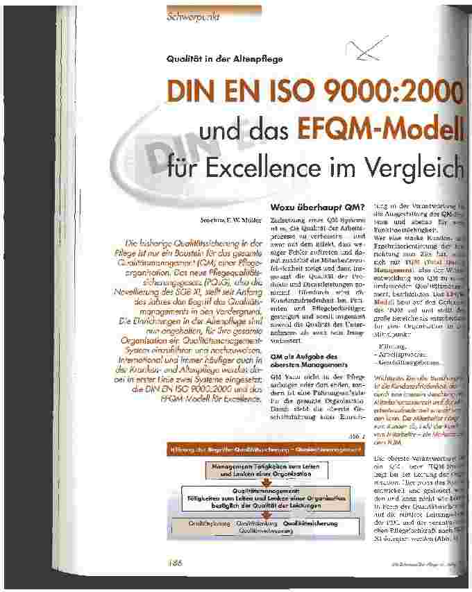 Vorschauseite 1: DIN EN ISO 9000:2000 und das EFQM-Modell für Excellence im Vergleich