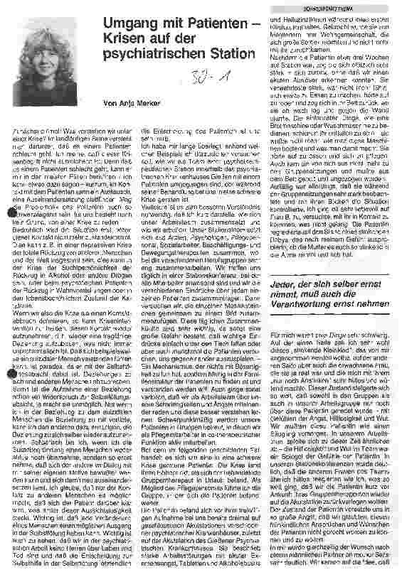 Vorschauseite 1: Umgang mit Patienten-Krisen auf der psychiatrischen Station