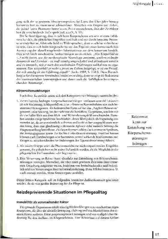 Vorschauseite 4: Orientierungspunkt Das Körperschema: seine Störungsformen und ihre Bedeutung für die Pflege