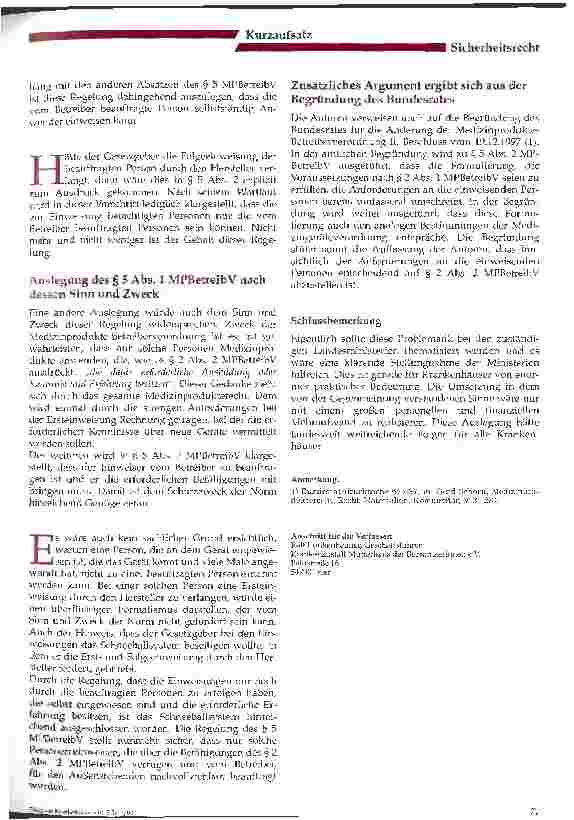 Vorschauseite 2: Anweiserqualifikation nach § 5 MPBetreibV