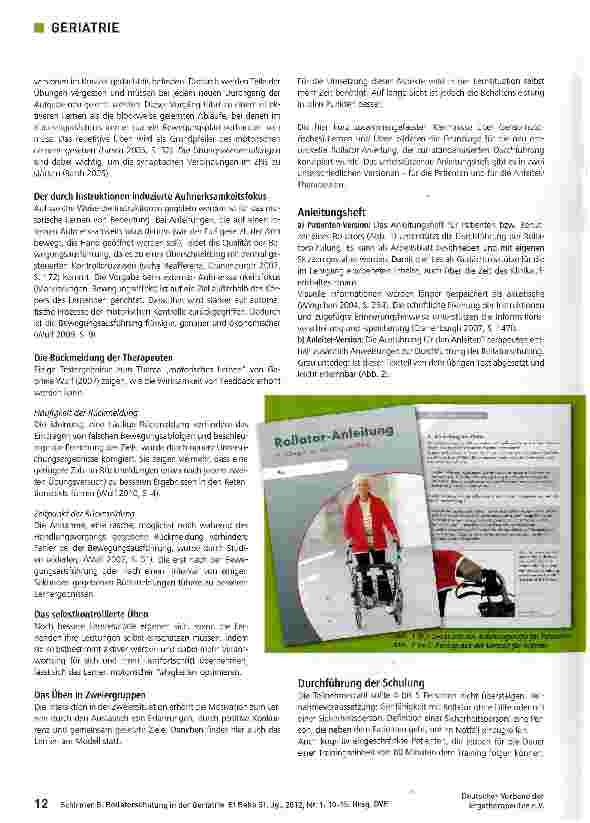 Vorschauseite 3: Rollatorschulung in der Geriatrie
