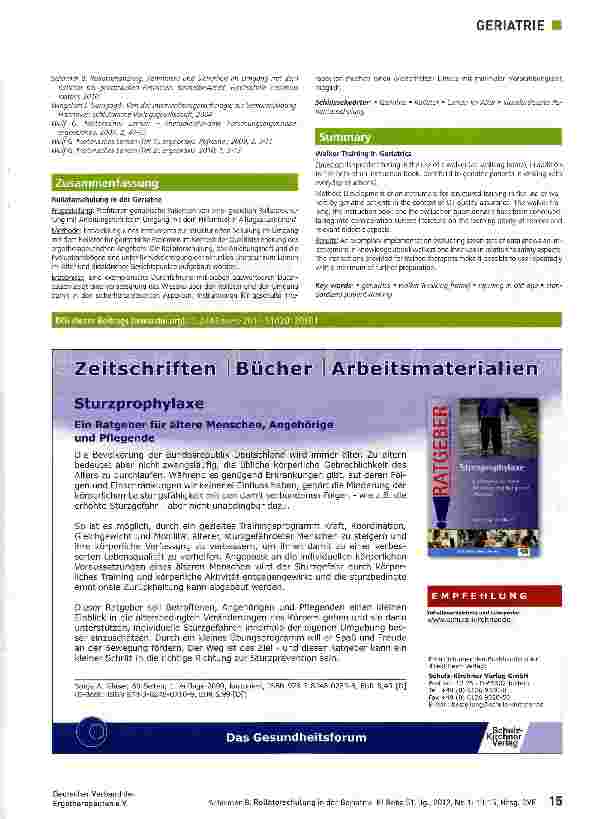 Vorschauseite 6: Rollatorschulung in der Geriatrie