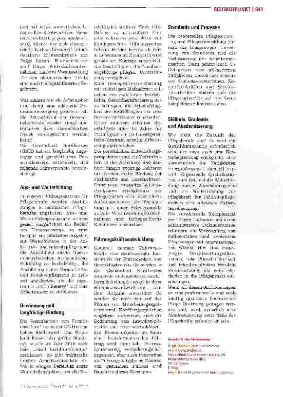 Vorschauseite 2: Angst vor ErlöseinbrüchenFachkräftemangel in der Pflege