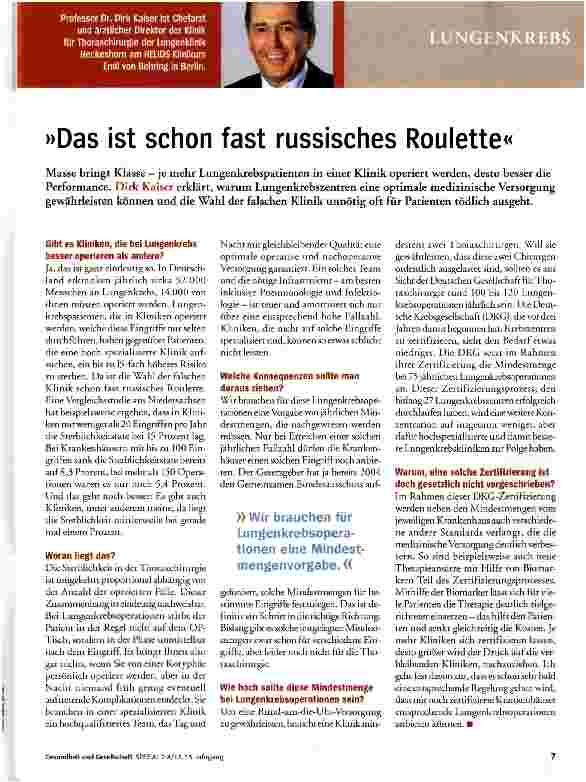 Vorschauseite 1: Das ist schon fast russisches Roulette