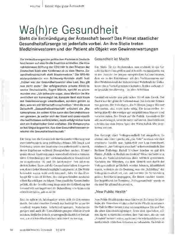 Vorschauseite 1: Wa(h)re Gesundheit
