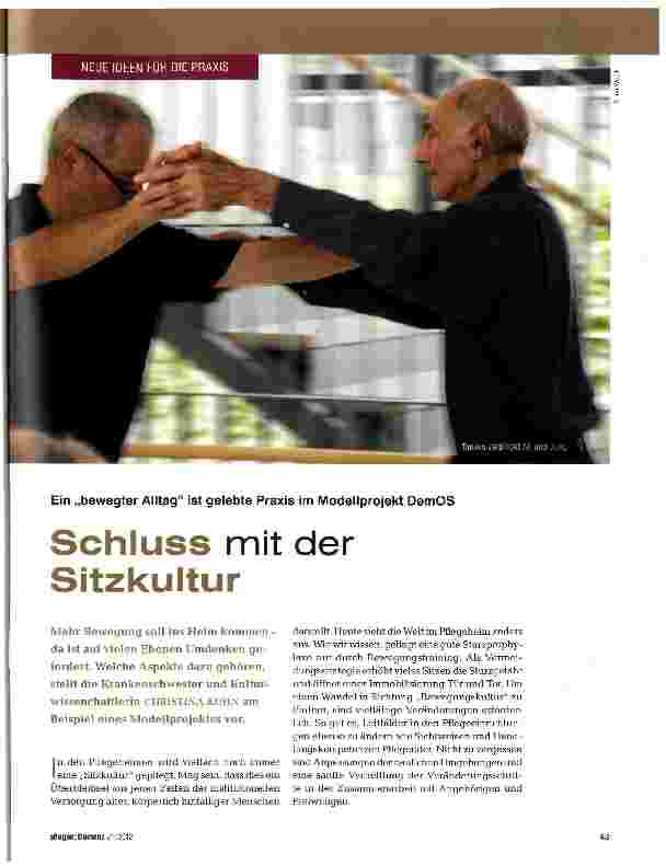 Vorschauseite 1: Schluss mit der Sitzkultur
