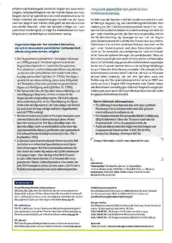 Vorschauseite 2: Absicherung für Lebendspender