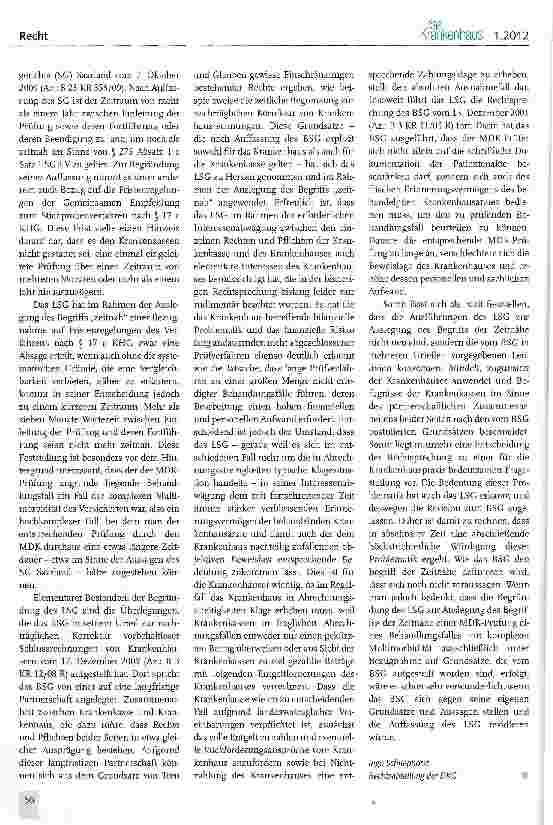 Vorschauseite 4: Zeitnahe Durchführung einer MDK-Prüfung nach § 275 SGB V