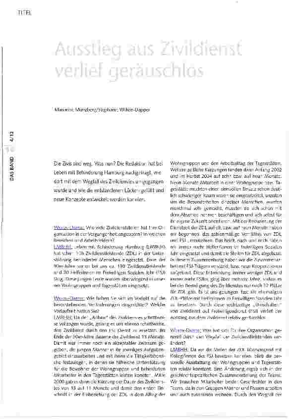 Vorschauseite 1: Ausstieg aus Zivildienst verlief geräuschlos
