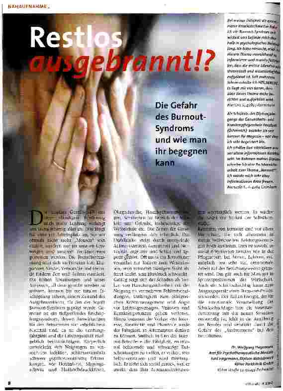 Vorschauseite 1: Restlos ausgebrannt!?