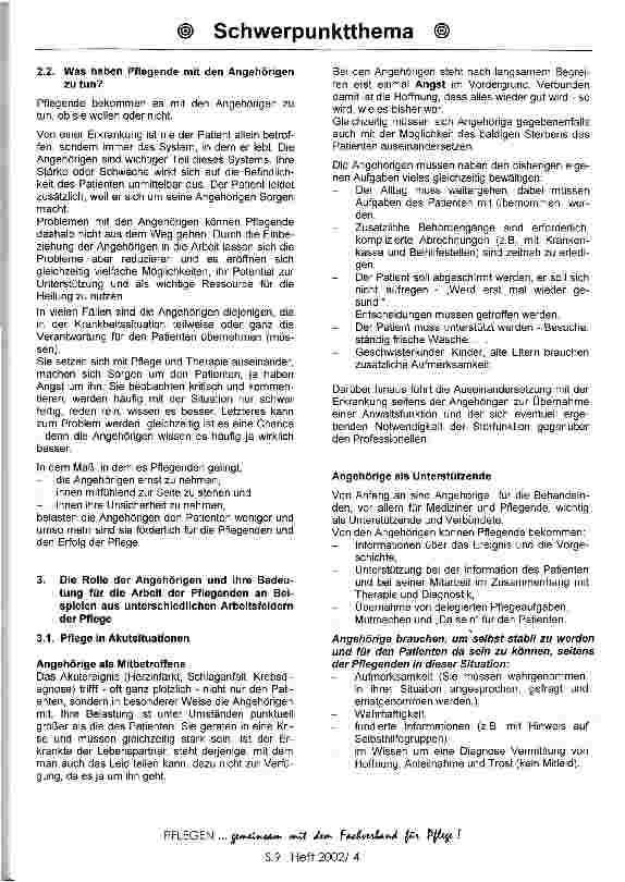 Vorschauseite 3: Möglichkeiten und Probleme in der Arbeit mit Angehörigen