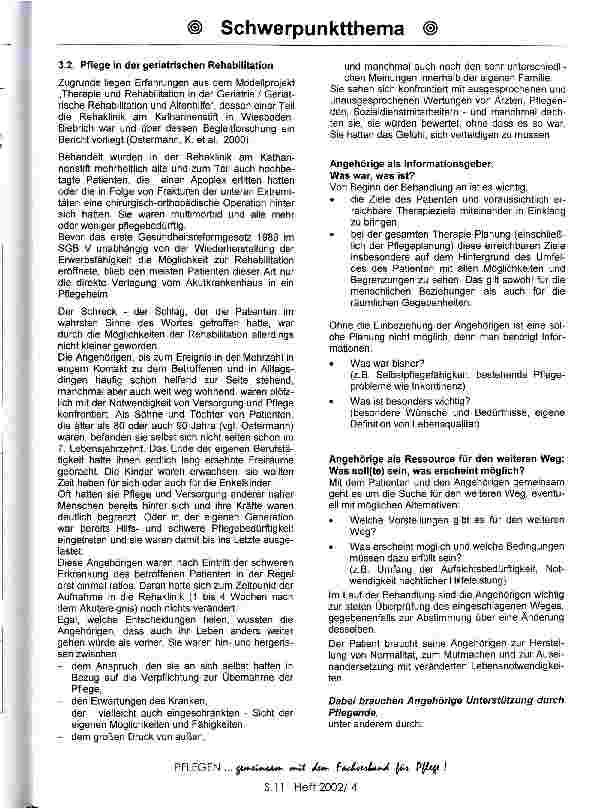 Vorschauseite 5: Möglichkeiten und Probleme in der Arbeit mit Angehörigen