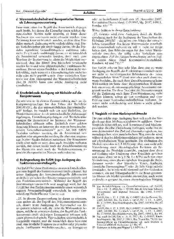 Vorschauseite 5: Zur arzneimittelrechtlichen Einordnung der „Genuss-E-Zigarette