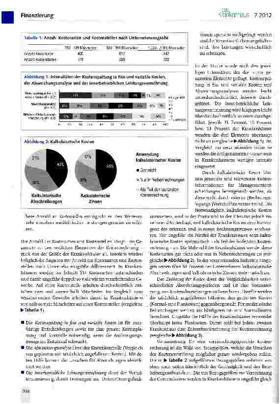 Vorschauseite 2: Kostenrechnung in Krankenhäusern (I)