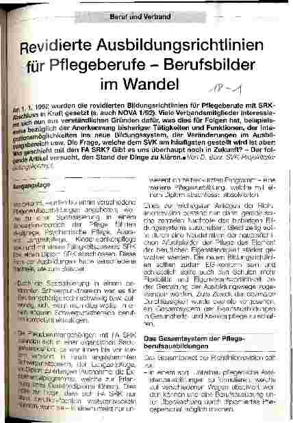 Vorschauseite 1: Revidierte Ausbildungsrichtlinien für Pflegeberufe - Berufsbilder im Wandel