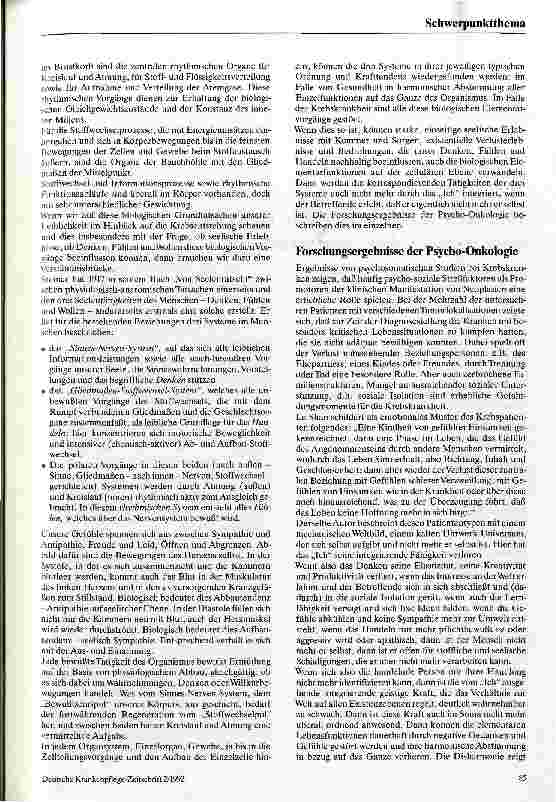 Vorschauseite 3: Krebskrankheit - eine Allgemeinkrankheit? Die Betroffenheit des Menschen als Leib-Seele-Geist-Einheit