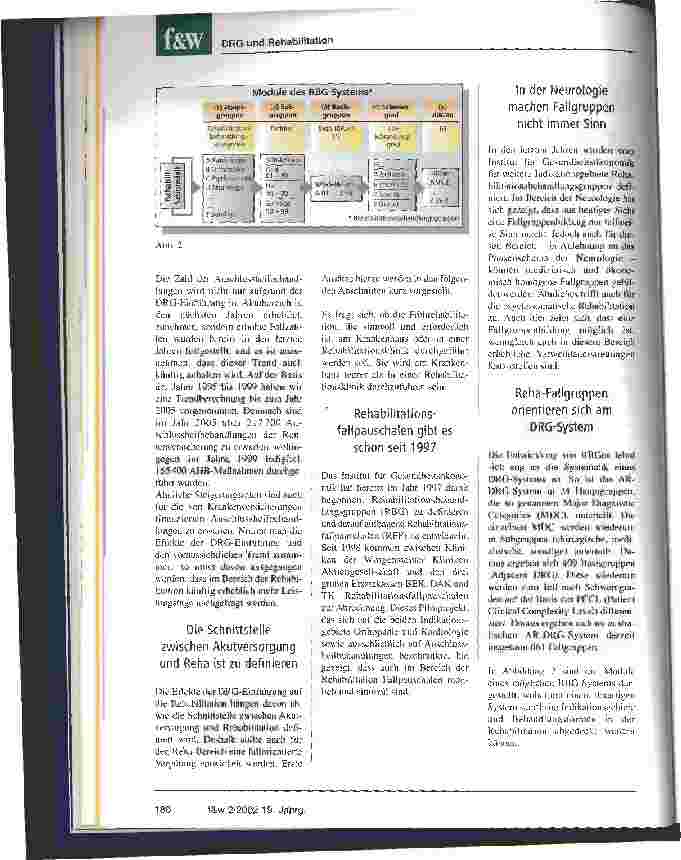 Vorschauseite 2: Das DRG-System erfordert Fallpauschalen in der Rehabilitation Wenn das neue Abrechnungssystem kommt, dürfen die nachstationären Versorger nicht die Verlierer sein