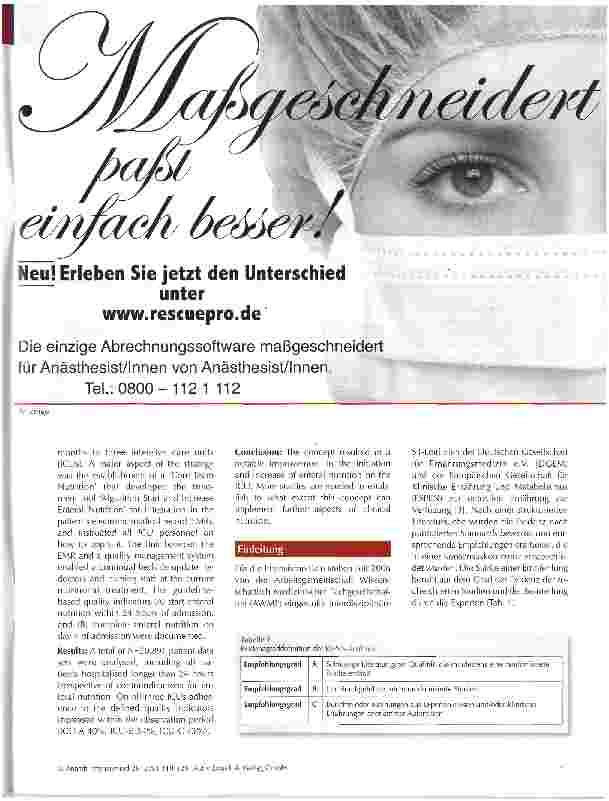 Vorschauseite 2: Implementierungsstrategie zur enteralen Ernährung intensivstationärer Patienten
