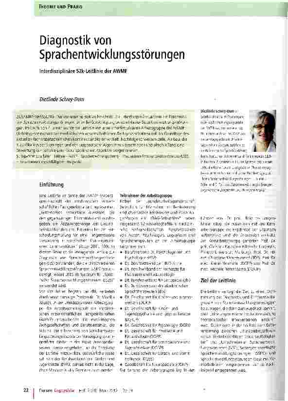 Vorschauseite 1: Diagnostik von Sprachentwicklungsstörungen